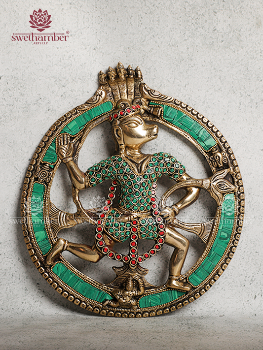 Spiritual Hanuman Wall Hanging – Brass Wall Art