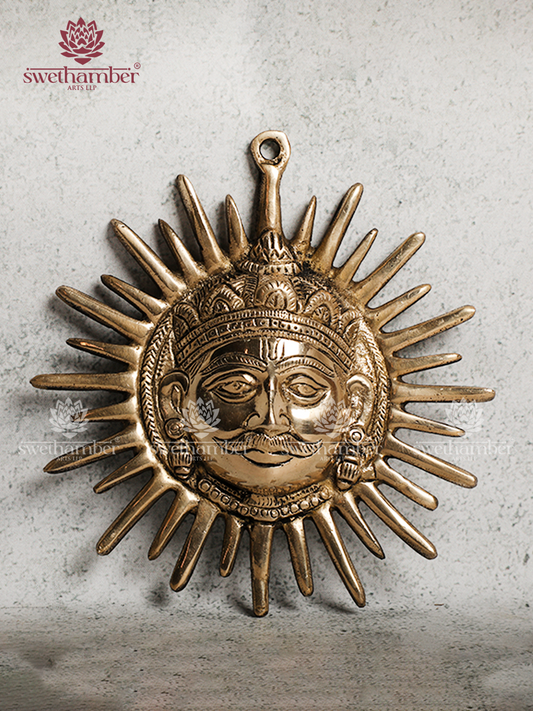 SUN FACE BRASS WALL HANGING - VASTU DECOR
