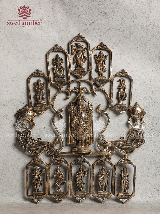 BRASS DASAVATAR WALL HANGING / MAIN DOOR DECOR